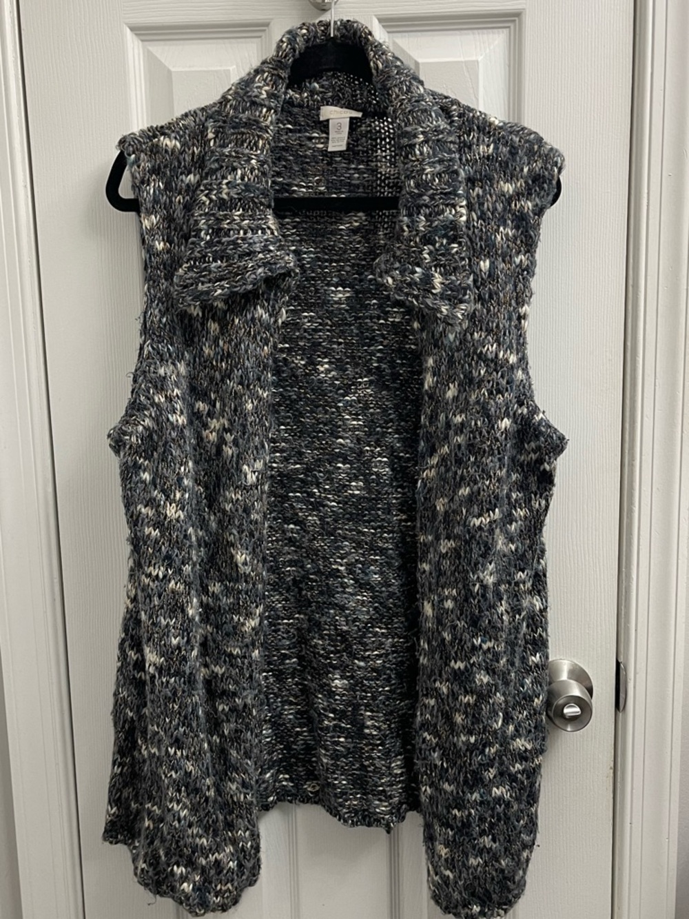 Chico's Knit Sleeveless Open Cardigan